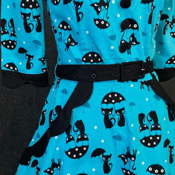 Voodoo Vixen Katniss Raining 1950s Pin Up Rockabilly Size Small Dress - Picture 6 of 14